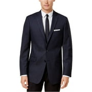 Calvin Klein Mens Check Sport Coat, Blue, 38 Regular